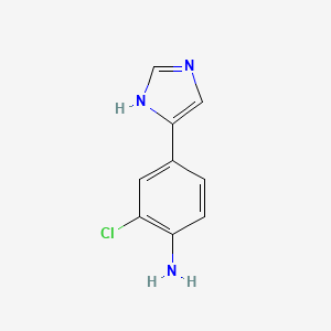 molecular formula C9H8ClN3 B12940071 2-chloro-4-(1H-imidazol-5-yl)aniline CAS No. 89250-38-4