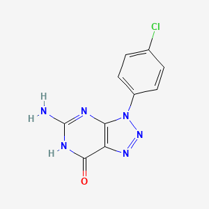 molecular formula C10H7ClN6O B12940101 5-Amino-3-(4-chlorophenyl)-2,3-dihydro-7h-[1,2,3]triazolo[4,5-d]pyrimidin-7-one CAS No. 14443-34-6