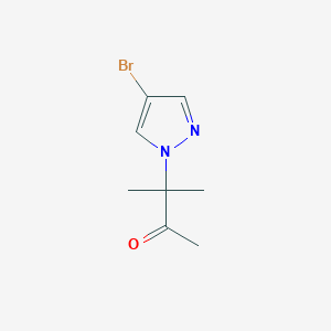 molecular formula C8H11BrN2O B12940114 3-(4-Bromo-1H-pyrazol-1-yl)-3-methylbutan-2-one 