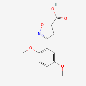 B1294017 3-(2,5-Dimethoxyphenyl)-4,5-dihydroisoxazole-5-carboxylic acid CAS No. 1018143-27-5