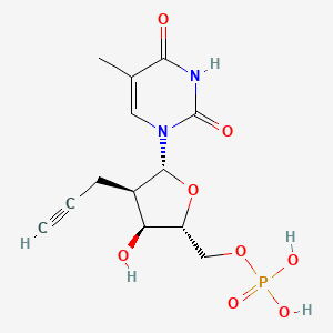 ((2R,3S,4R,5R)-3-Hydroxy-5-(5-methyl-2,4-dioxo-3,4-dihydropyrimidin-1(2H)-yl)-4-(prop-2-yn-1-yl)tetrahydrofuran-2-yl)methyl dihydrogen phosphate