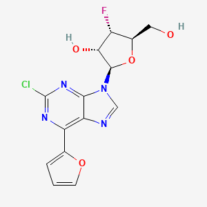 (2R,3S,4S,5R)-2-(2-Chloro-6-(furan-2-yl)-9H-purin-9-yl)-4-fluoro-5-(hydroxymethyl)tetrahydrofuran-3-ol