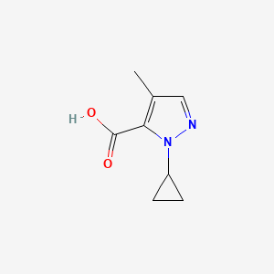 molecular formula C8H10N2O2 B12940223 1-Cyclopropyl-4-methyl-1H-pyrazole-5-carboxylic acid 