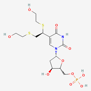 ((2R,3S,5R)-5-(5-((S)-1,2-Bis((2-hydroxyethyl)thio)ethyl)-2,4-dioxo-3,4-dihydropyrimidin-1(2H)-yl)-3-hydroxytetrahydrofuran-2-yl)methyl dihydrogen phosphate