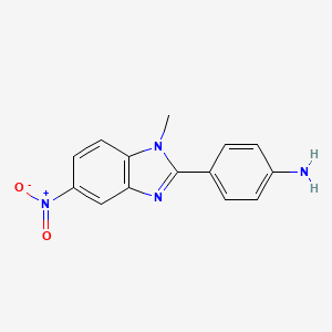 molecular formula C14H12N4O2 B12940252 4-(1-Methyl-5-nitro-1H-benzimidazol-2-yl)aniline CAS No. 88203-30-9