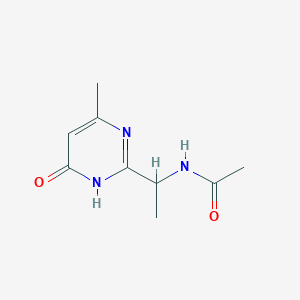 molecular formula C9H13N3O2 B12940342 N-(1-(6-Methyl-4-oxo-1,4-dihydropyrimidin-2-yl)ethyl)acetamide CAS No. 85524-22-7