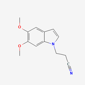 molecular formula C13H14N2O2 B12940343 3-(5,6-Dimethoxy-1H-indol-1-yl)propanenitrile 