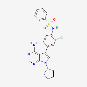 N-(4-(4-Amino-7-cyclopentyl-7H-pyrrolo[2,3-d]pyrimidin-5-yl)-2-chlorophenyl)benzenesulfonamide