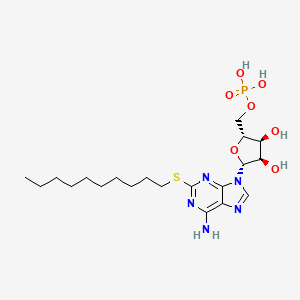 molecular formula C20H34N5O7PS B12940386 2-(Decylsulfanyl)adenosine 5'-(dihydrogen phosphate) CAS No. 51998-99-3