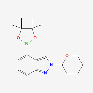 B1294039 2-(Tetrahydro-2H-pyran-2-yl)-4-(4,4,5,5-tetramethyl-1,3,2-dioxaborolan-2-yl)-2H-indazole CAS No. 1146955-35-2