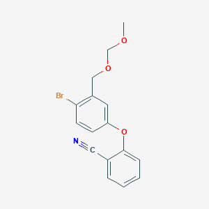 molecular formula C16H14BrNO3 B12940392 2-(4-Bromo-3-((methoxymethoxy)methyl)phenoxy)benzonitrile 