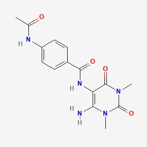 Acetanilide, 4'-(N-(6-amino-1,3-dimethyl-2,4-dioxo-1,2,3,4-tetrahydro-5-pyrimidinyl)carbamoyl)-