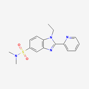 molecular formula C16H18N4O2S B12940445 1-Ethyl-N,N-dimethyl-2-(pyridin-2-yl)-1H-benzo[d]imidazole-5-sulfonamide CAS No. 852681-12-0