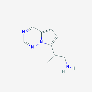 molecular formula C9H12N4 B12940489 2-(Pyrrolo[2,1-f][1,2,4]triazin-7-yl)propan-1-amine 