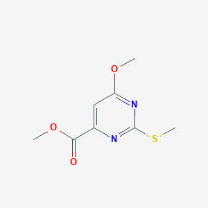 molecular formula C8H10N2O3S B12940510 Methyl 6-methoxy-2-(methylsulfanyl)pyrimidine-4-carboxylate CAS No. 7249-19-6