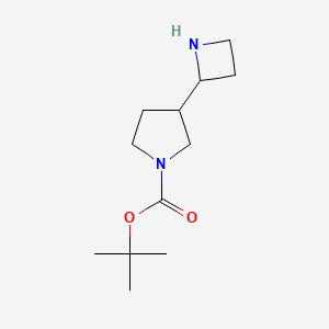 molecular formula C12H22N2O2 B12940513 tert-Butyl 3-(azetidin-2-yl)pyrrolidine-1-carboxylate 