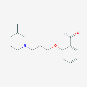 molecular formula C16H23NO2 B12940528 2-(3-(3-Methylpiperidin-1-yl)propoxy)benzaldehyde CAS No. 915922-72-4