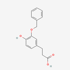 molecular formula C16H16O4 B12940536 3-(3-(Benzyloxy)-4-hydroxyphenyl)propanoic acid 