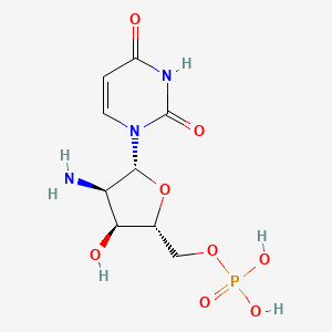 molecular formula C9H14N3O8P B12940546 2'-Aminouridine CAS No. 34407-64-2