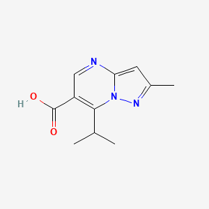 molecular formula C11H13N3O2 B12940547 7-Isopropyl-2-methylpyrazolo[1,5-a]pyrimidine-6-carboxylic acid 