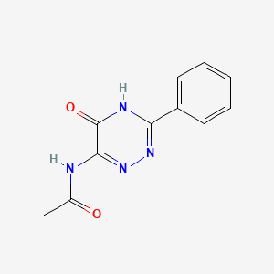 molecular formula C11H10N4O2 B12940576 N-(5-Oxo-3-phenyl-2,5-dihydro-1,2,4-triazin-6-yl)acetamide CAS No. 89730-65-4