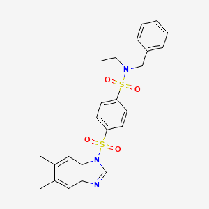 N-Benzyl-4-(5,6-dimethyl-1H-benzimidazole-1-sulfonyl)-N-ethylbenzene-1-sulfonamide