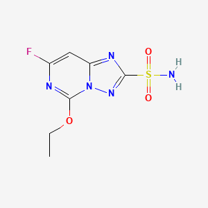 molecular formula C7H8FN5O3S B12940680 5-Ethoxy-7-fluoro-[1,2,4]triazolo[1,5-c]pyrimidine-2-sulfonamide CAS No. 292088-82-5