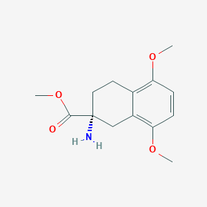 molecular formula C14H19NO4 B12940699 (R)-Methyl 2-aMino-5,8-diMethoxy-1,2,3,4-tetrahydronaphthalene-2-carboxylate 