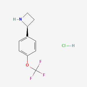 molecular formula C10H11ClF3NO B12940729 (S)-2-(4-(Trifluoromethoxy)phenyl)azetidine hydrochloride 