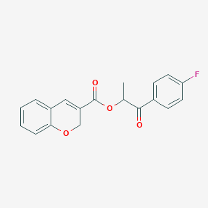 molecular formula C19H15FO4 B12940740 1-(4-Fluorophenyl)-1-oxopropan-2-yl 2H-chromene-3-carboxylate 