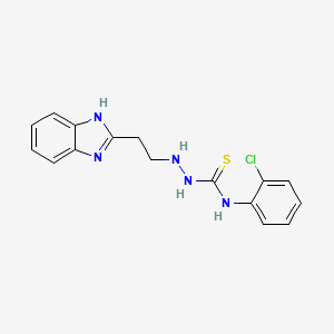 molecular formula C16H16ClN5S B12940753 Hydrazinecarbothioamide, 2-(2-(1H-benzimidazol-2-yl)ethyl)-N-(2-chlorophenyl)- CAS No. 78772-46-0