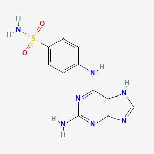 molecular formula C11H11N7O2S B12940755 4-[(2-Amino-7H-purin-6-yl)amino]benzene-1-sulfonamide CAS No. 651734-05-3