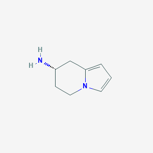 molecular formula C8H12N2 B12940777 (S)-5,6,7,8-Tetrahydroindolizin-7-amine 