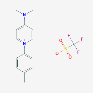 molecular formula C15H17F3N2O3S B12940798 4-(Dimethylamino)-1-(p-tolyl)pyridin-1-ium trifluoromethanesulfonate 