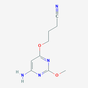 molecular formula C9H12N4O2 B12940818 Butanenitrile, 4-[(6-amino-2-methoxy-4-pyrimidinyl)oxy]- CAS No. 478920-91-1