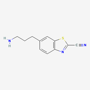 molecular formula C11H11N3S B12940824 6-(3-Aminopropyl)benzo[d]thiazole-2-carbonitrile 