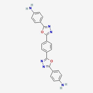 molecular formula C22H16N6O2 B12940839 4,4'-[1,4-Phenylenedi(1,3,4-oxadiazole-5,2-diyl)]dianiline CAS No. 22915-83-9