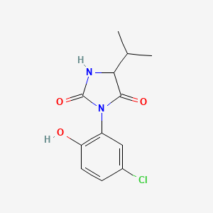 molecular formula C12H13ClN2O3 B12940845 3-(5-Chloro-2-hydroxyphenyl)-5-isopropylhydantoin CAS No. 24638-09-3