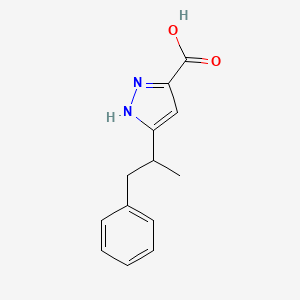 molecular formula C13H14N2O2 B12940848 5-(1-Methyl-2-phenylethyl)-1h-pyrazole-3-carboxylic acid 