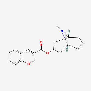 molecular formula C19H23NO3 B12940864 Rel-(1R,3r,5S)-9-methyl-9-azabicyclo[3.3.1]nonan-3-yl 2H-chromene-3-carboxylate 