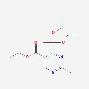 5-Pyrimidinecarboxylic acid, 4-(1,1-diethoxyethyl)-2-methyl-, ethyl ester