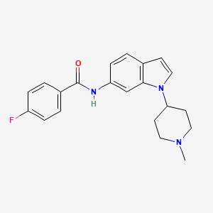 4-Fluoro-N-(1-(1-methylpiperidin-4-yl)-1H-indol-6-yl)benzamide