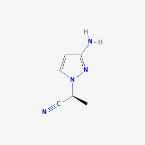 molecular formula C6H8N4 B12940888 (S)-2-(3-Amino-1H-pyrazol-1-yl)propanenitrile 