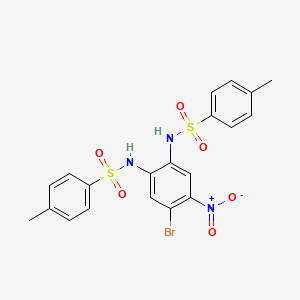 molecular formula C20H18BrN3O6S2 B12940921 N,N'-(4-Bromo-5-nitro-1,2-phenylene)bis(4-methylbenzenesulfonamide) CAS No. 113269-05-9