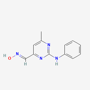 molecular formula C12H12N4O B12940922 6-Methyl-2-(phenylamino)pyrimidine-4-carbaldehyde oxime 