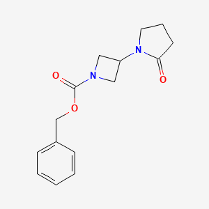 molecular formula C15H18N2O3 B12940924 Benzyl 3-(2-oxopyrrolidin-1-yl)azetidine-1-carboxylate 