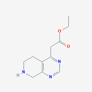 molecular formula C11H15N3O2 B12940985 Ethyl 2-(5,6,7,8-tetrahydropyrido[3,4-d]pyrimidin-4-yl)acetate 