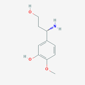B1294105 (S)-5-(1-Amino-3-hydroxypropyl)-2-methoxyphenol CAS No. 1212797-76-6