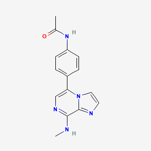 molecular formula C15H15N5O B12941054 N-(4-(8-(Methylamino)imidazo[1,2-a]pyrazin-5-yl)phenyl)acetamide CAS No. 787591-83-7