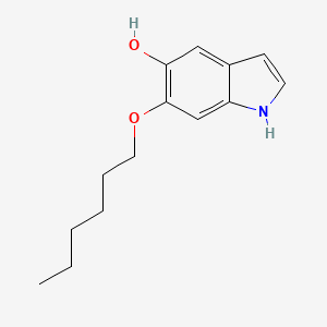 molecular formula C14H19NO2 B12941076 6-(Hexyloxy)-1H-indol-5-ol 